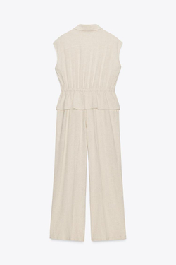 ZARA КОМБИНЕЗОН, СВЕТЛО-БЕЖЕЫЙ