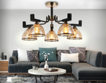 Подвесная люстра TR9099/5 BK/GD/TI черный/золото/янтарь E27*5 max 40W D600*316