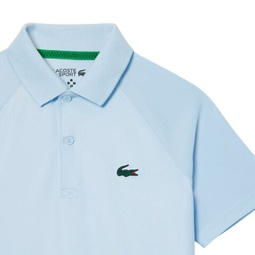 Футболка для мальчика теннисная Lacoste Kid's Lacoste x Daniil Medvedev Stretch Jersey - небесный