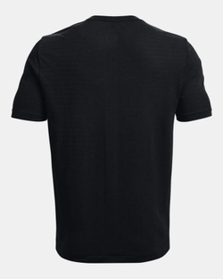 Мужская теннисная футболка Under Armour Men's UA Rush Seamless GeoSport Short Sleeve - black