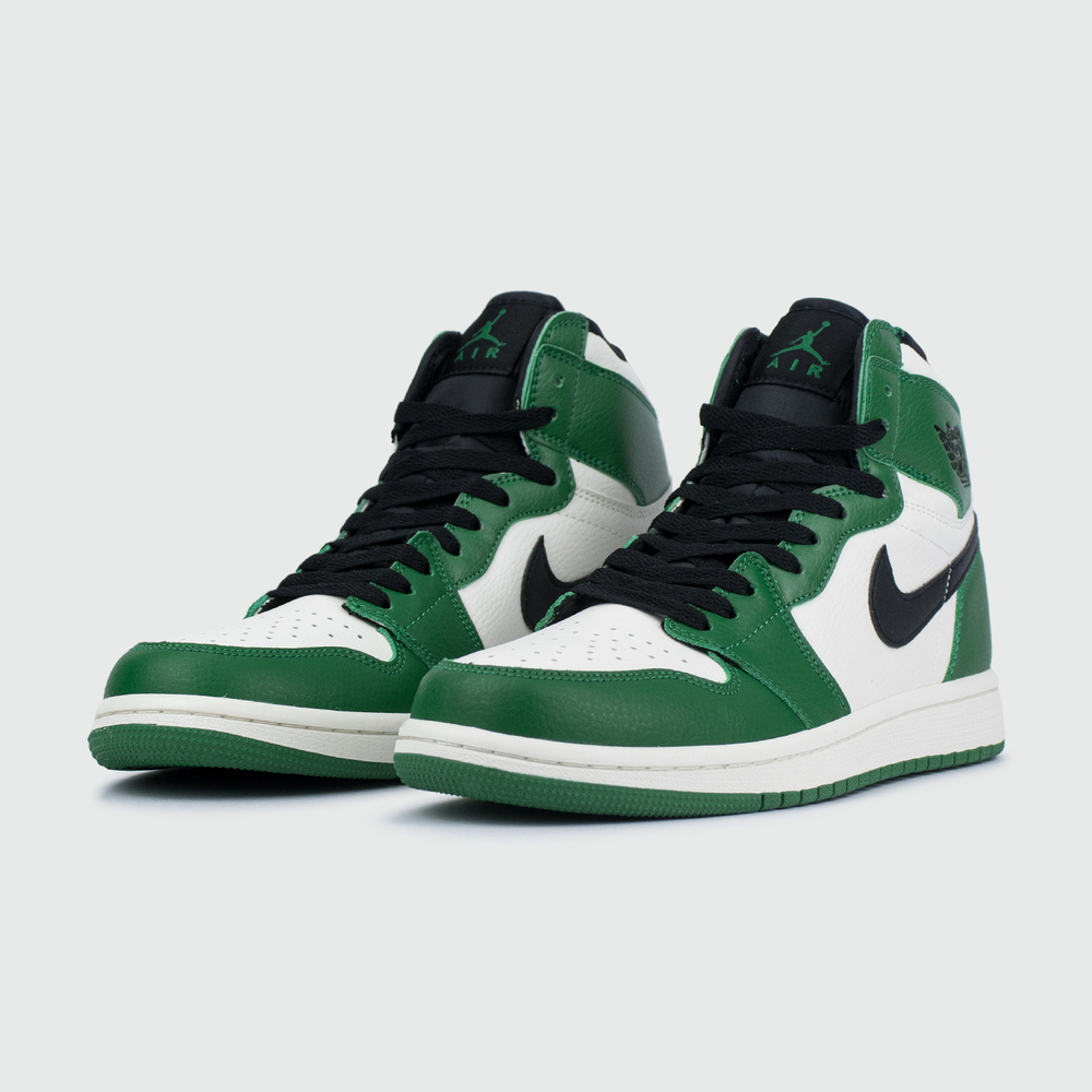 Кроссовки Nike Air Jordan 1 Wmns White / Green with Fur
