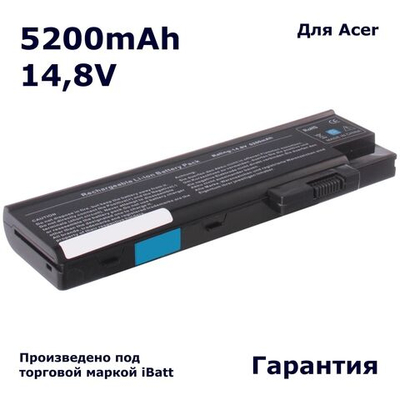 Аккумулятор iBatt 5200mAh, для Aspire 3509 Extensa 4100 3002LCi 3634 TravelMate 2304 2313 4070 1411 1682WL3000LC 3005 3503