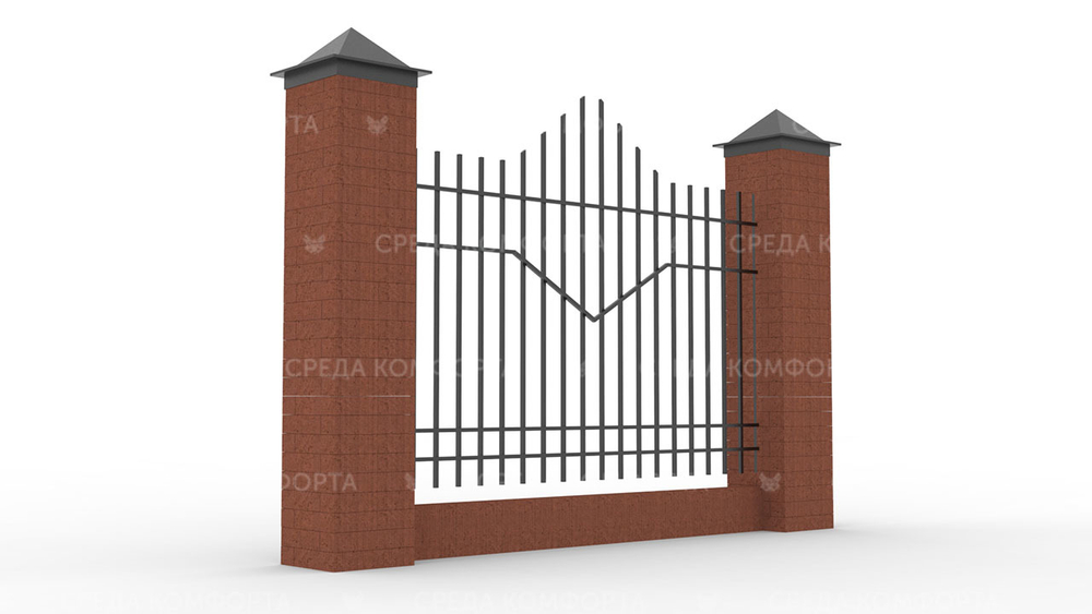 Забор из профильной трубы ZBR0150
