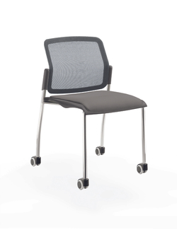 Movie стул со спинкой-сеткой на 4 ногах и колесах