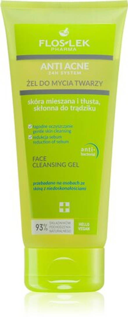 FlosLek Pharma Anti Acne - Очищающий гель для жирной кожи, склонной к акне /   200  ml  / GTIN 5905043002934