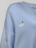 Кардиган Sora 80824 удлиненный на пуговицах с принтом таксы