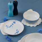 Тарелка «Ориенталь» мелкая;фарфор;D=27см;белый,синий (Цвет: белый)