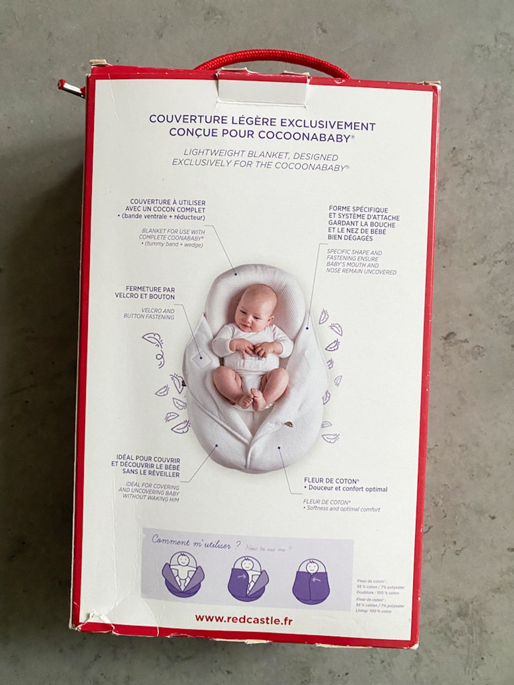 Хлопковое одеяло на кокон Red Castle, 50-62