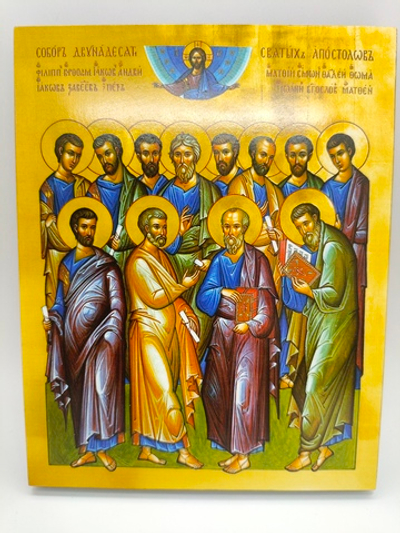 Собор двенадцати апостолов 16х13 икона на левкасе