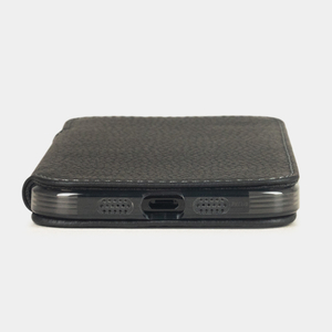 Чехол-книжка кожаная для iPhone 17 Air, теленок черного цвета