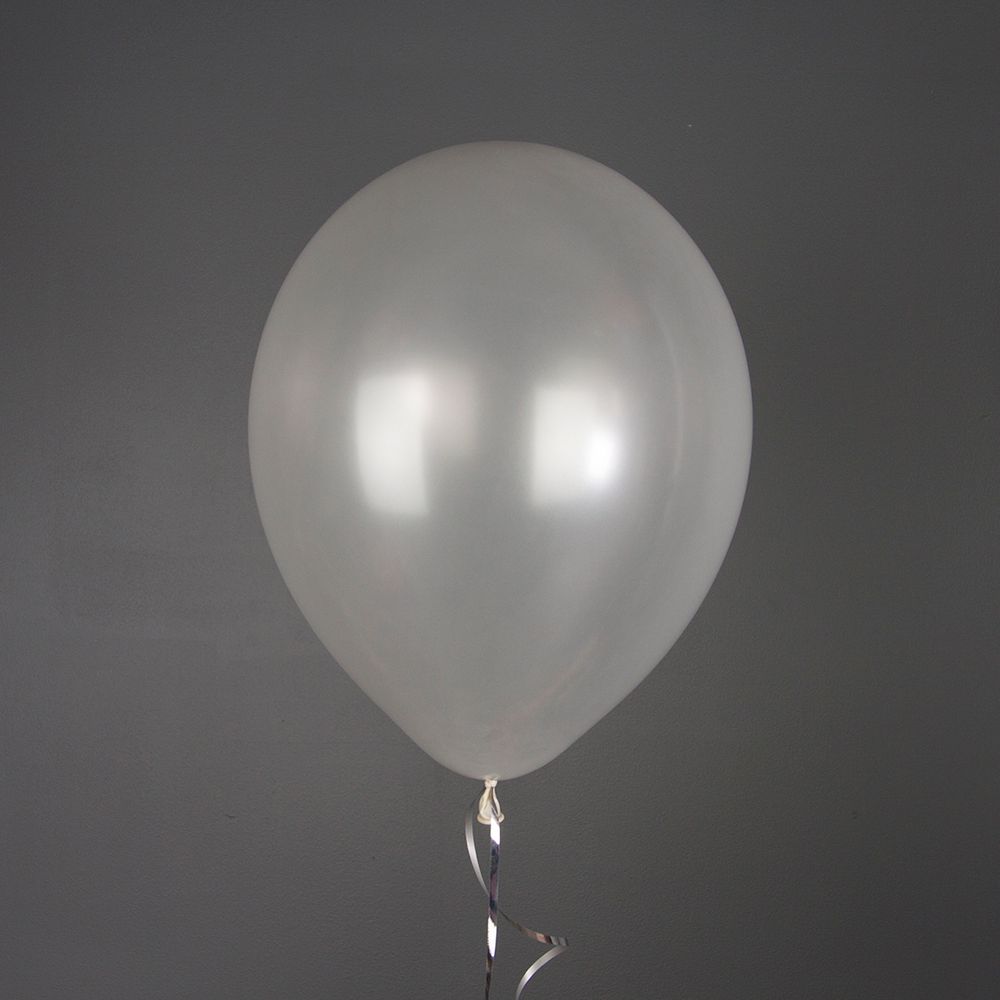Шар (12''/30 см) Белый (M30/570), металлик, 100 шт.