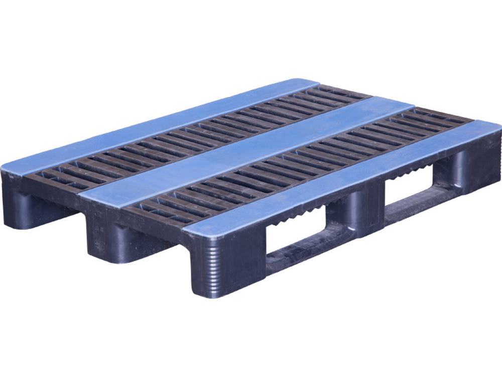 Паллет перфорированный 1200х800х160 anti-slip на 3 полозьях усиленный, арт. CR 1208 CR1-1 серый AS, код: 21104