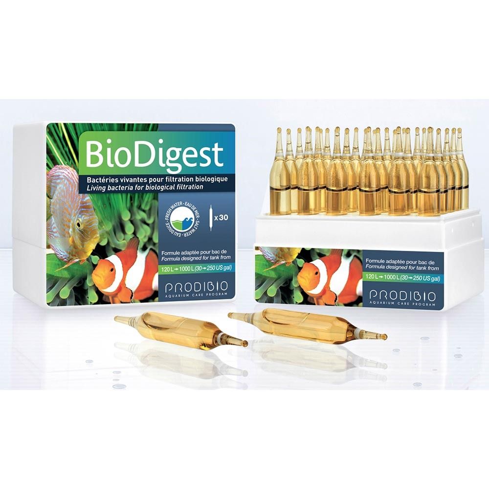 Prodibio BioDigest 30 ампул - гипер-концентрированные бактерии для аквариумов (1 ампула на 1000 л)