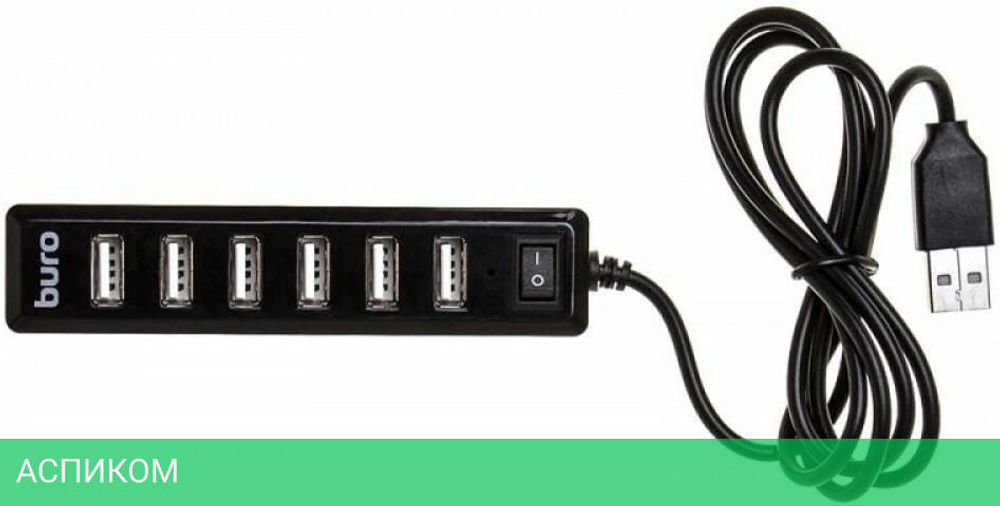 USB-хаб Buro BU-HUB7-1.0-U2.0 черный