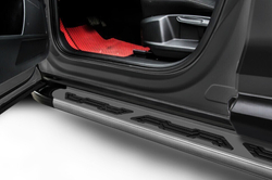 Пороги алюминиевые Chery Tiggo 3 (2014-2020) Alfa графитовые