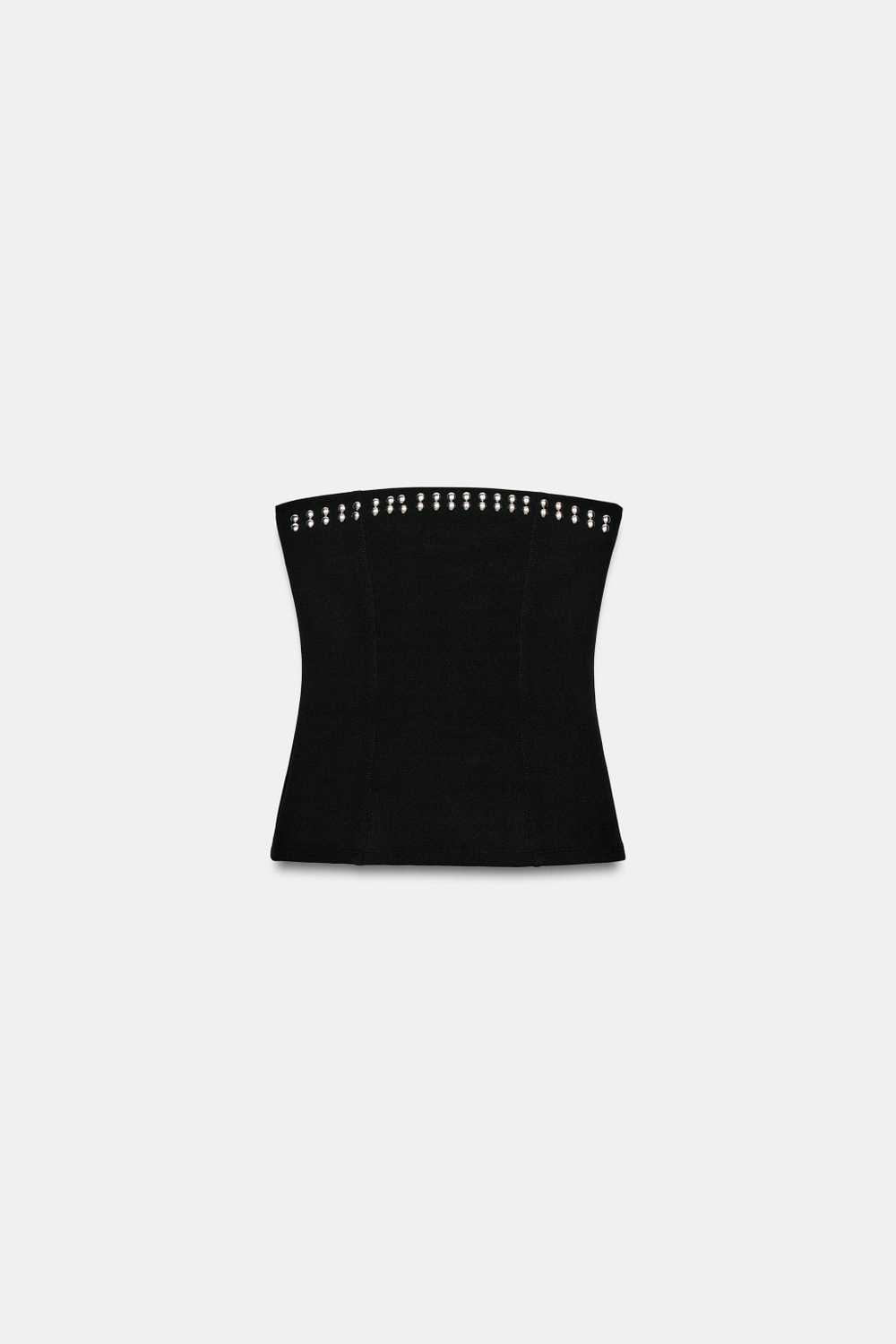 ZARA ТОП БАНДО С ЭЛАСТИЧНОЙ ТКАНЬЮ И ЗАКЛЕПКАМИ, ЧЕРНЫЙ