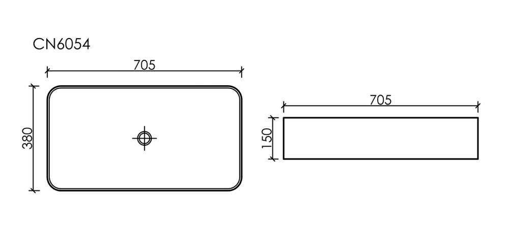 Раковина Ceramica Nova Element 70,5, см CN6054 белый