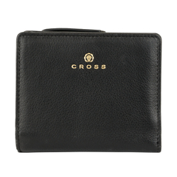 Отличный стильный американский компактный чёрный женский кошелёки из натуральной кожи 11х9,5х2 см CROSS Monaco Black AC898083_1-1 в коробке
