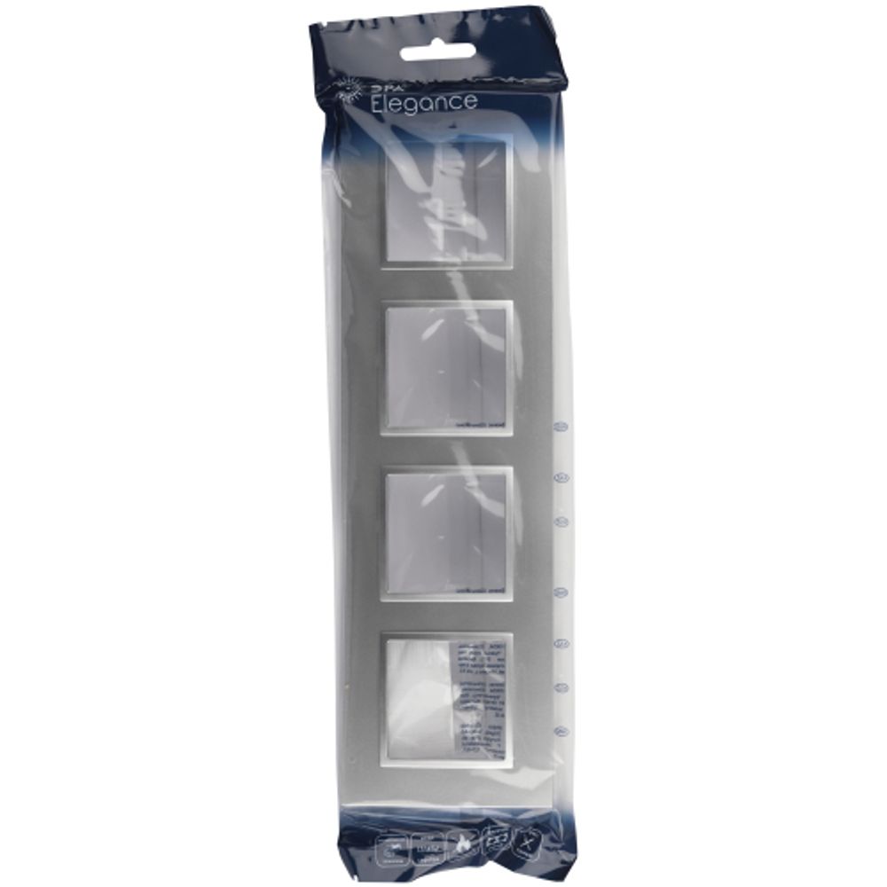 Рамка для розеток и выключателей ЭРА Elegance 14-5014-03 Classic, на 4 поста, алюминий