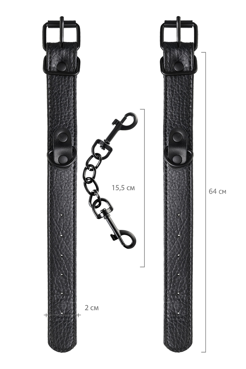 Наручники TOYFA Theatre черные 26,5 см