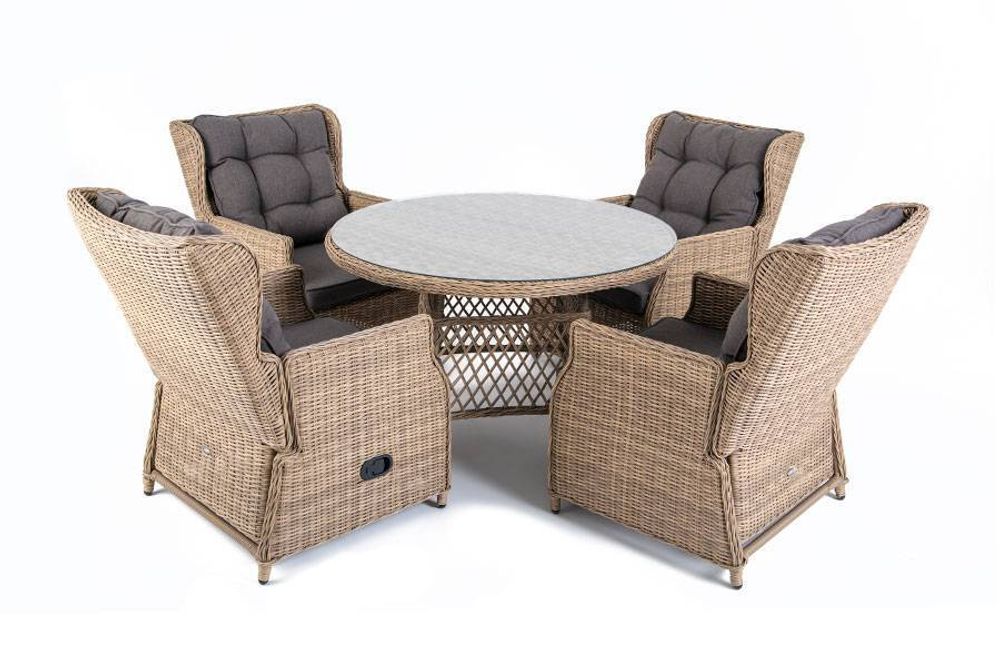 "Лацио" обеденная группа из искусственного ротанга, цвет соломенный