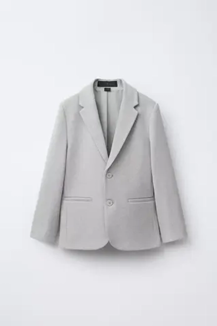 ZARA КОСТЮМНЫЙ БЛЕЙЗЕР КОМФОРТНОЙ ПОСАДКИ, СИНЕВАТЫЙ