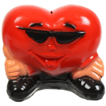 Копилка Сердце Улыбка, 20х17 см, арт.289, красн