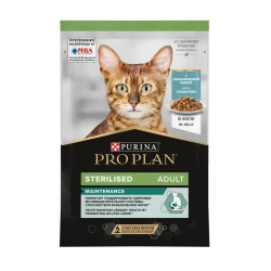 Pro plan 85 г пауч влажный  корм для стерилизованных кошек и кастрированных котов, кусочки с океанической рыбой, в желе