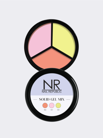 NR Solid Gel Mix Твердые гель-лаки Palette 09 (306, 041, 345), 3х5гр
