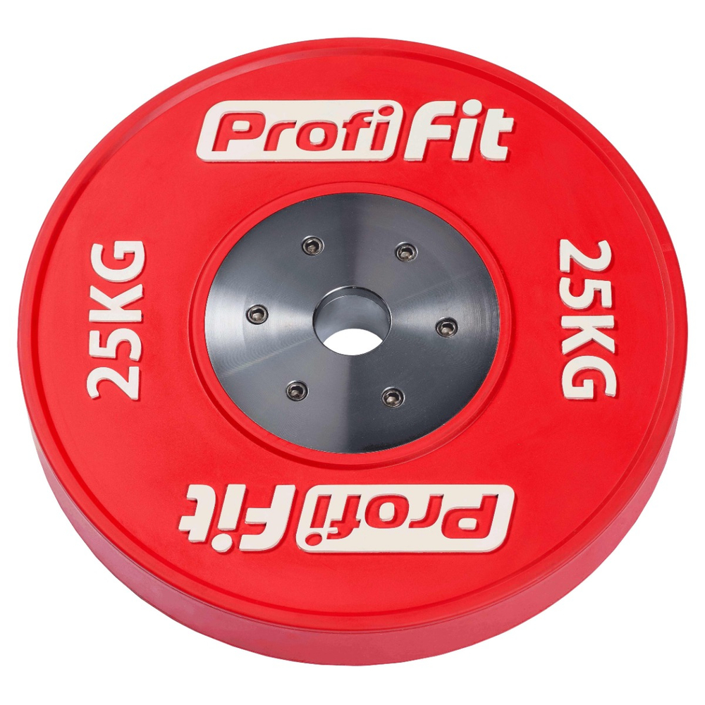 Диск профессиональный обрезиненный цветной D51 мм PROFI-FIT 25 кг