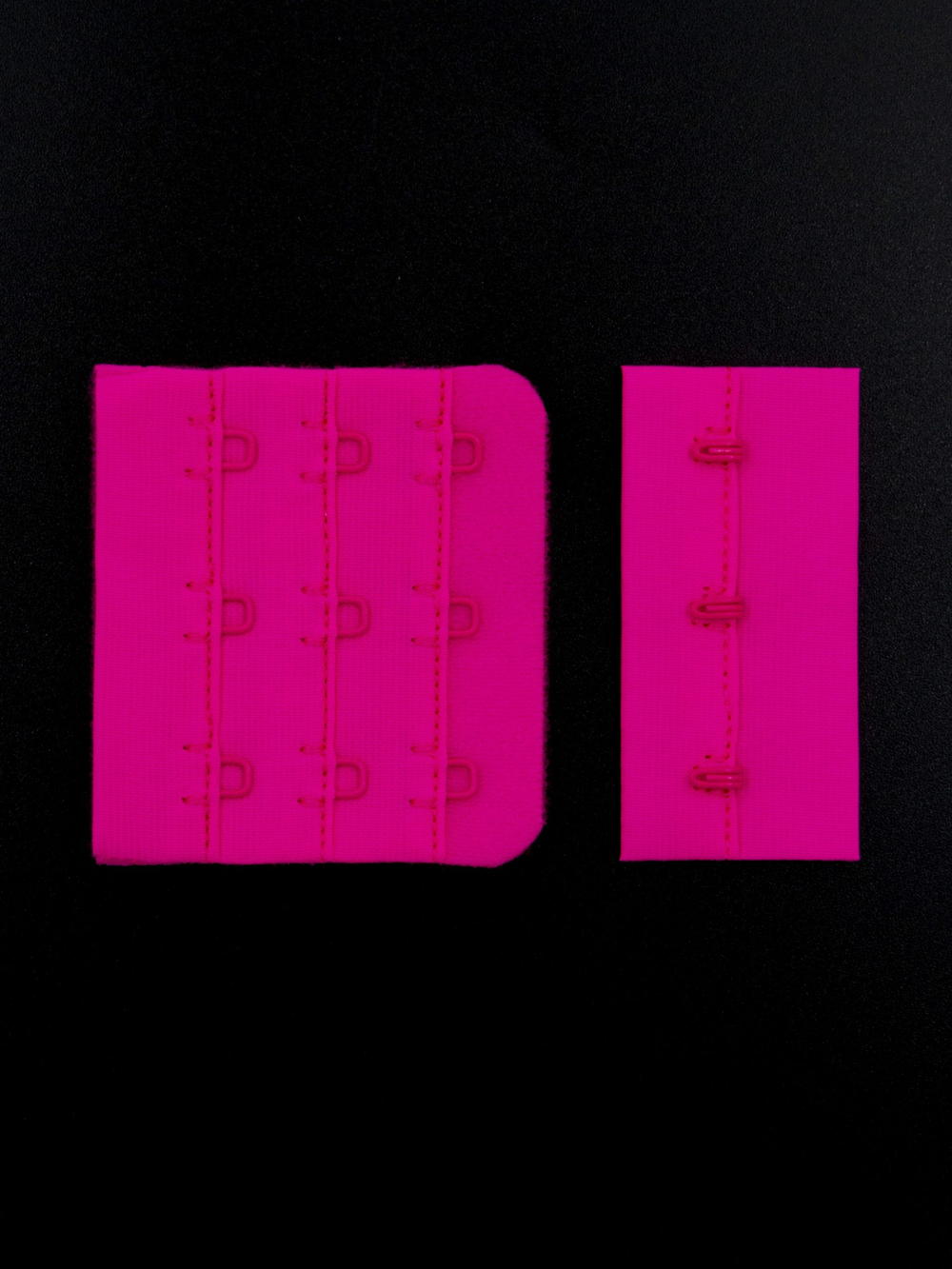 Застежка для бюстгальтера розовая неоновая с крючками 3х3