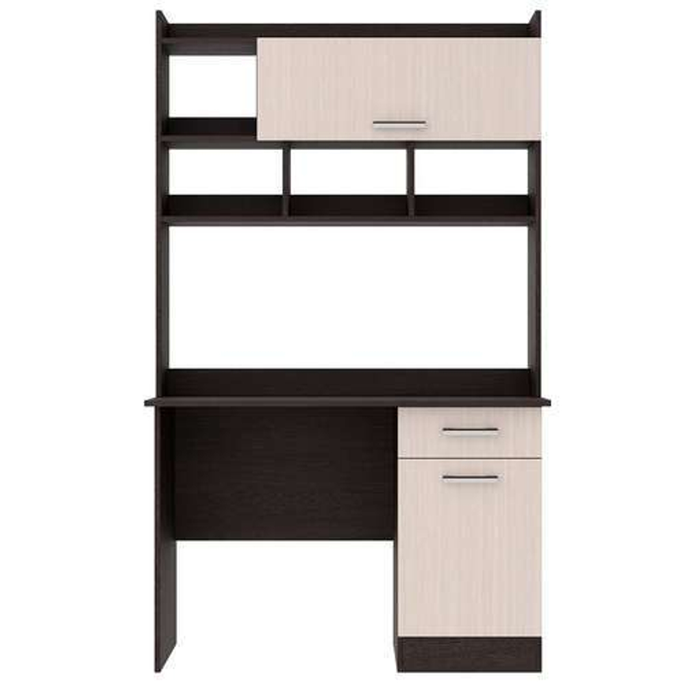 Стол компьютерный с ящиками Дуб Сонома/Белый Глянец, ПСК-2, 111,8х57х188,2 см Памир