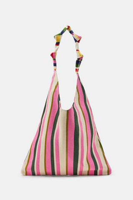 ZARA ХОЛЩОВАЯ СУМКА В ПОЛОСКУ, РАЗНОЦВЕТНЫЙ