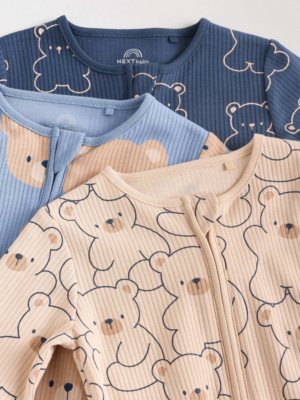 Комбинезон / Cлип для малышей Next F13-452, 3 шт., Бежевый, Синий