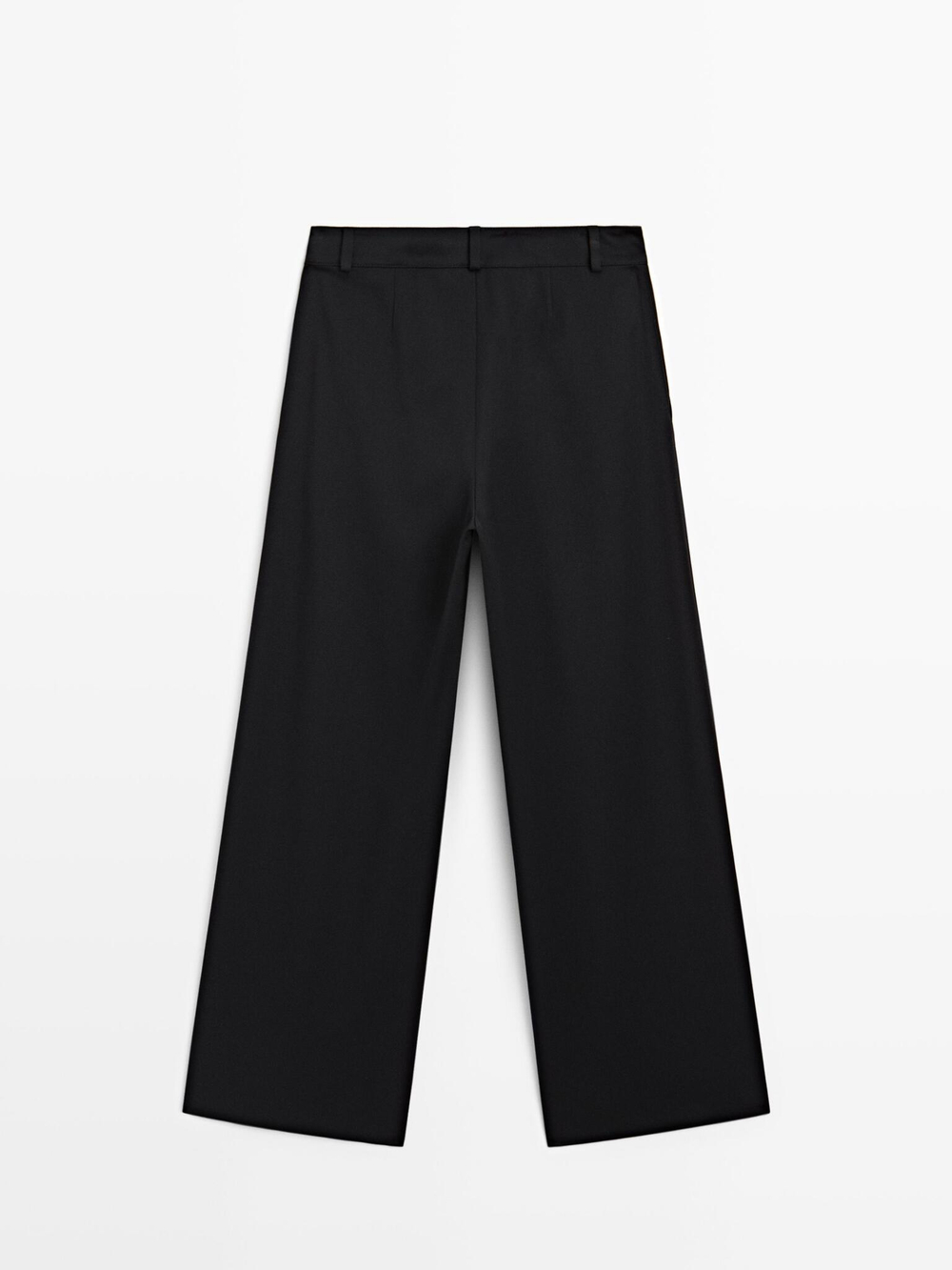 Massimo Dutti Брюки с широкими штанинами и защипами, темно-синий