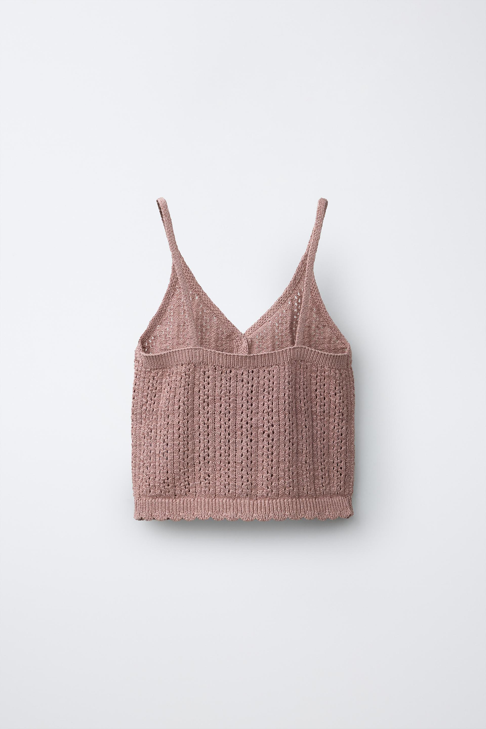 ZARA ТОП С ВЫШИВКОЙ РИШЕЛЬЕ, ЦВЕТ РОЗОВОГО ДЕРЕВА