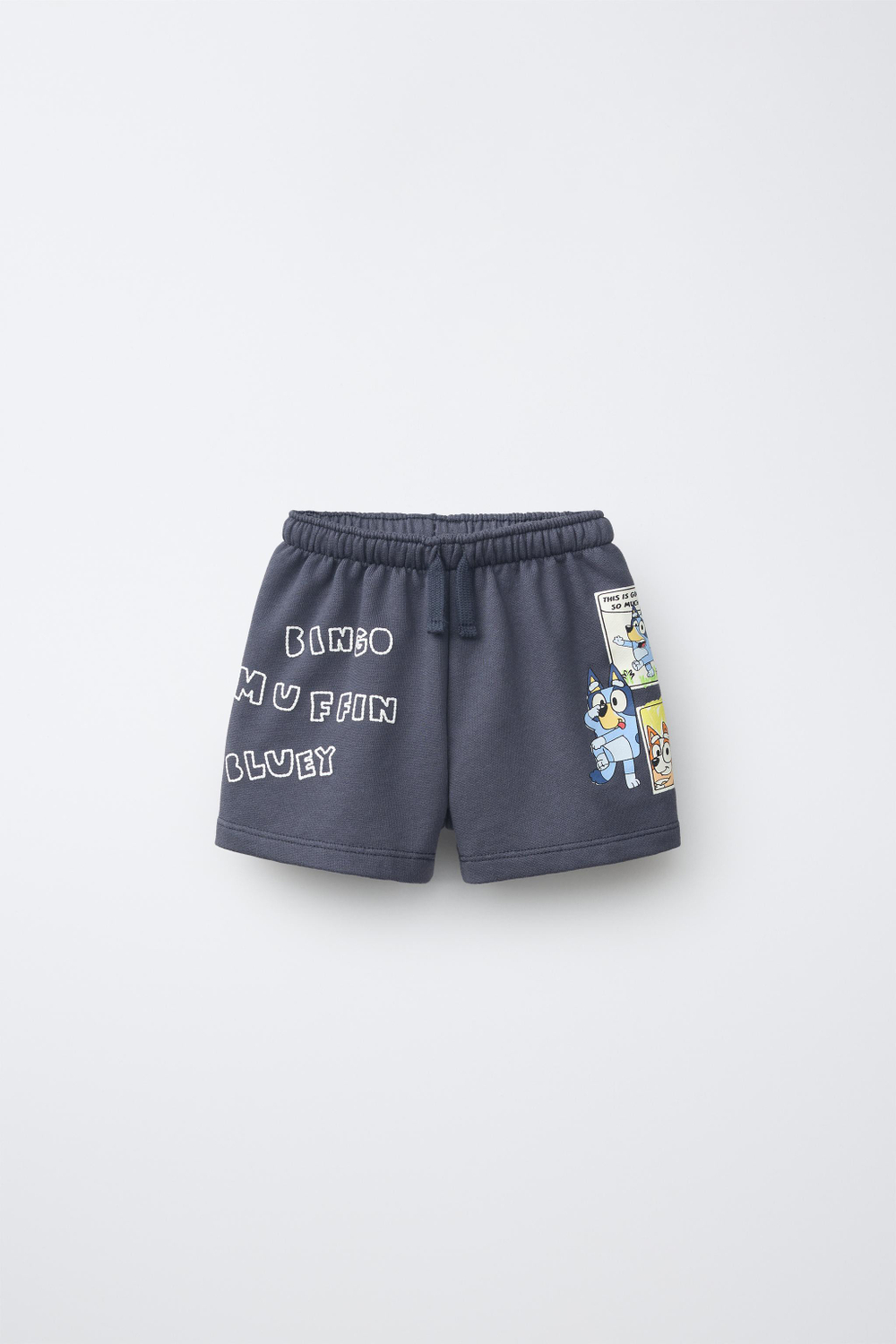 ZARA ШОРТЫ С ПРИНТОМ BLUEY © LUDO STUDIO, АНТРАЦИТОВО-СЕРЫЙ