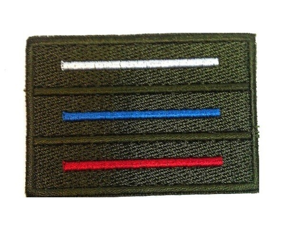 Шеврон Флаг РФ оливковый фон