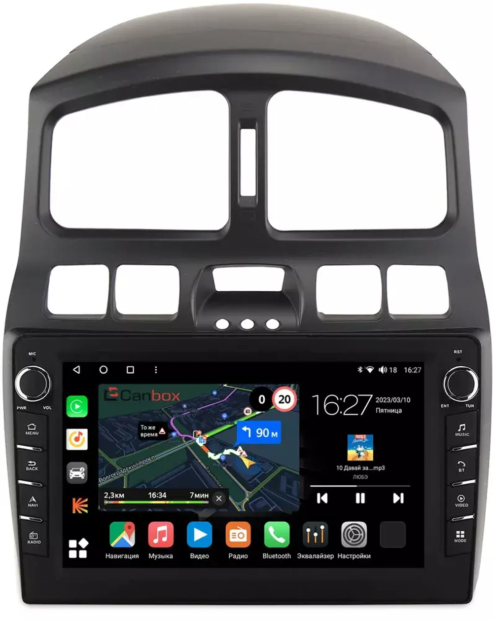 Магнитола для Hyundai Santa Fe 2000-2013 - Canbox 9-223 Android 10, ТОП процессор, CarPlay, 4G SIM-слот
