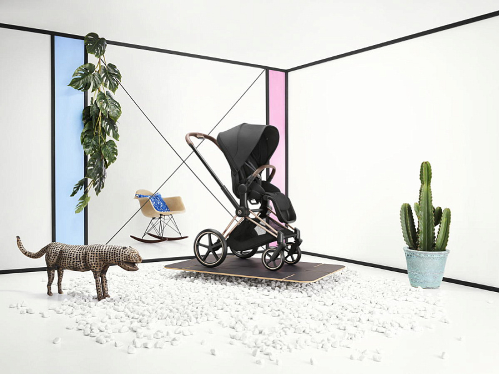 Коляска 3 в 1 Cybex Priam IV Rosegold complete и автокресло Cloud T i-Size Platinum White Plus Sepia Black