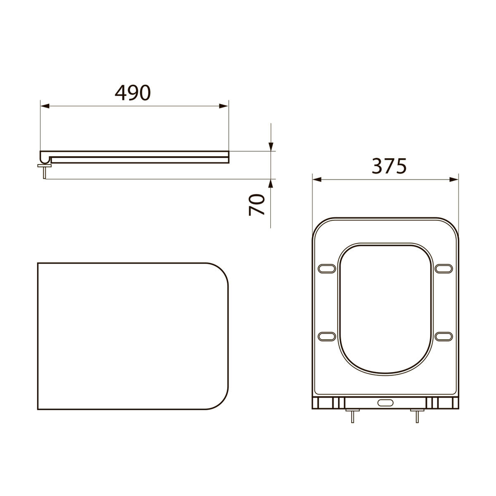 Крышка-сиденье Point Меркурий PN46831GM, дюропласт, микролифт для унитаза, графит