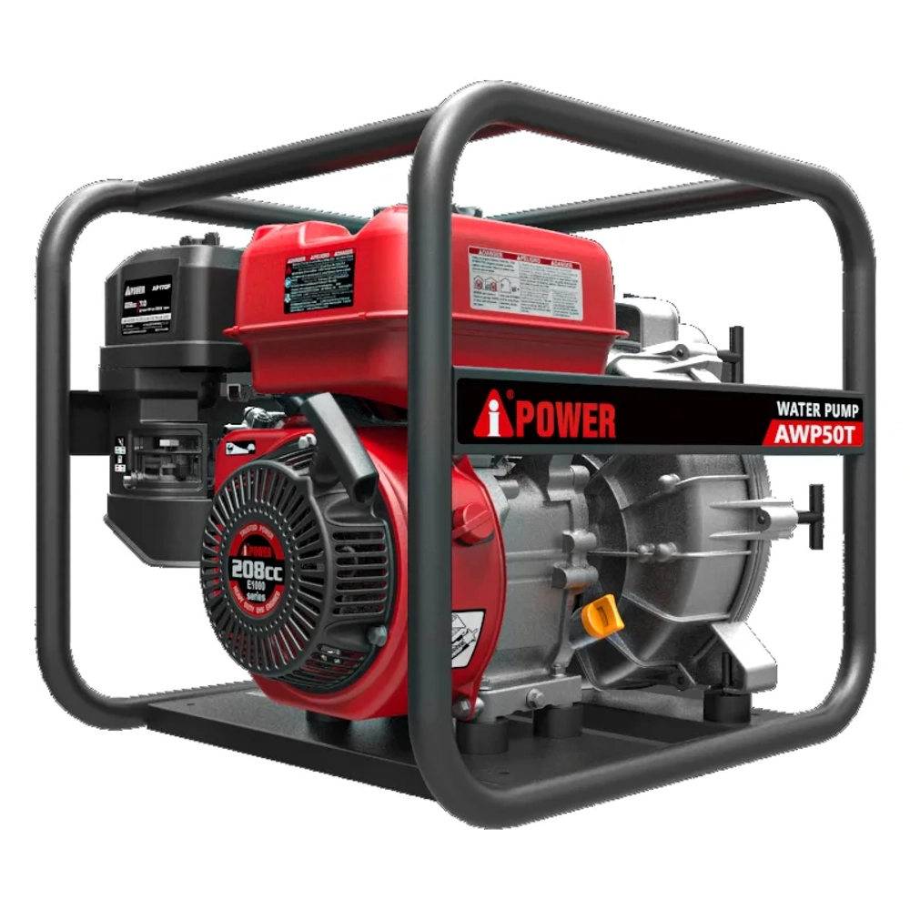 A-iPower AWP50T мотопомпа бензиновая для грязной воды 7 л.с, 517 л/мин, диаметр 50 мм, 30221