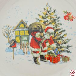 Блюдо сервировочное ёлочная игрушка Repast Санта 26*23*3 см
