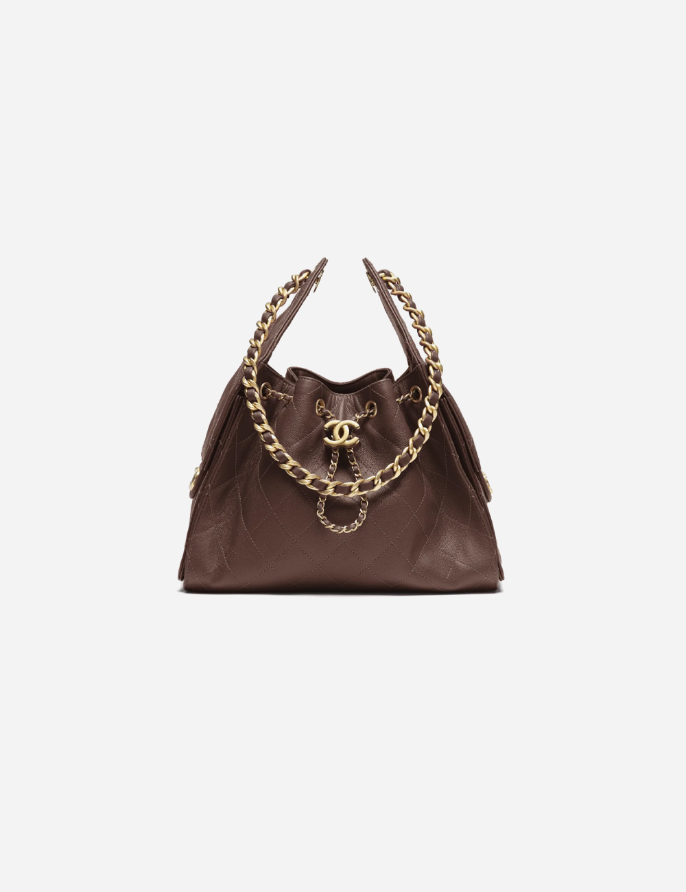 Сумка Chanel 25 Small Handbag Grained Calfskin & Gold-Tone Metal "Brown"