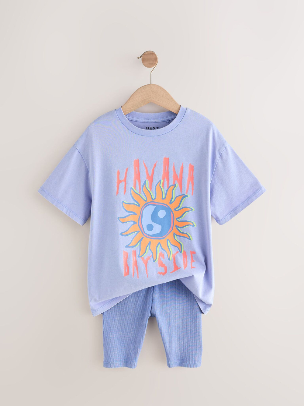 Футболка и шорты-велосипедки в комплекте для девочки Next E45-361, Голубой
