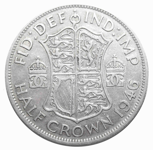 1/2 кроны 1946 год Великобритания (Георг VI) Серебро. VF-XF