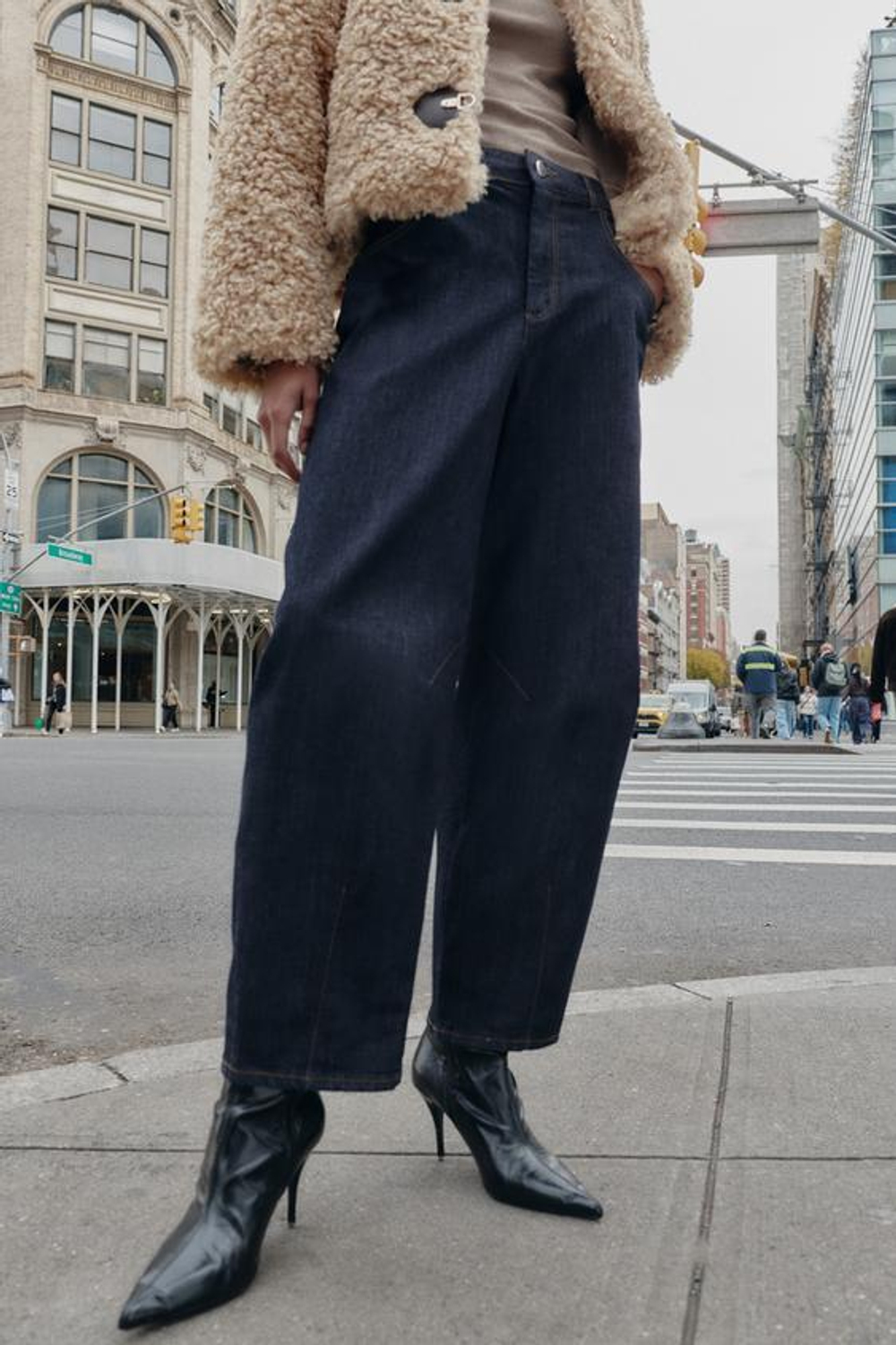 ZARA БРЮКИ BALLOON, СИНИЙ