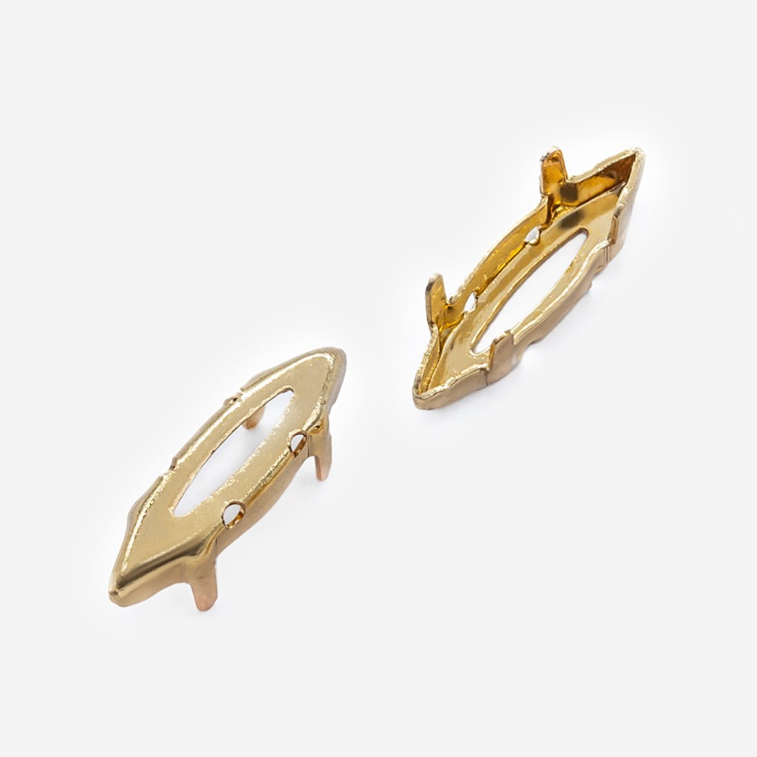 Оправа (цапы) для кристаллов Маркиз (Marquise Fancy Stone) 15*4мм, латунь без покрытия