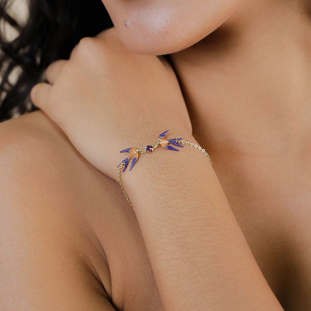 Колье Franck Herval, Elaia, со стразами и жемчугом, FH26.1-15-64550 (фиолетовый)