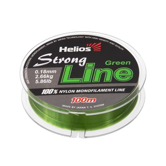 Леска Helios Strong Line Nylon Dark Green 0,18mm/100 (HS-SLG-18/100)